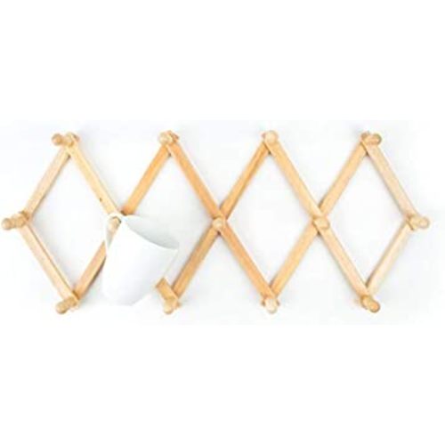 Fox Run Expanding Beechwood Coffee Mug Wall Rack