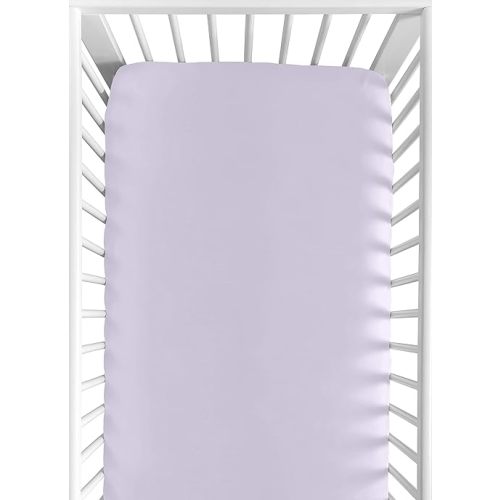 Sweet Jojo Designs Lavender Purple Baby or Toddler Fitted Crib Sheet for Watercolor Floral Collection
