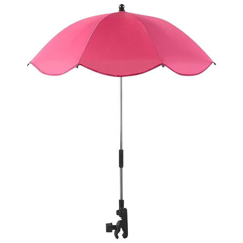 Adjustable Sun Shade Umbrella with Clamp for Strollers, Beach Chairs, and Wheelchairs - Foldable Travel Umbrella for Toddlers