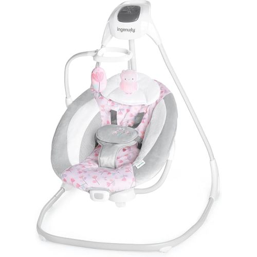 Ingenuity SimpleComfort Portable ​ Baby Swing, Newborn to 9 Months, Pink​