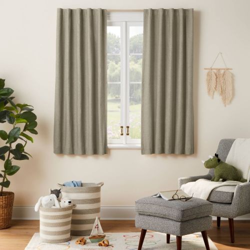 Chambray Cotton Kids' Blackout Window Curtain Panel - Pillowfort™