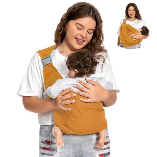 Baby Sling Carrier, Baby Carrier Newborn to Toddler(7-45lbs), Toddler Carrier with Safety Buckle, One Shoulder Adjustable Shoulder Strap, One Size Fits All, Orange