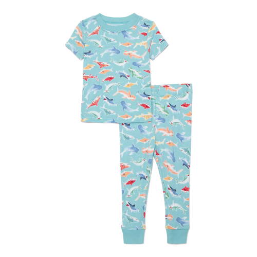 Wonder Nation Toddler Boys or Girls Cotton Snug-Fit Top and Pants Pajama Set, 2-Piece, Sizes 12M-5T