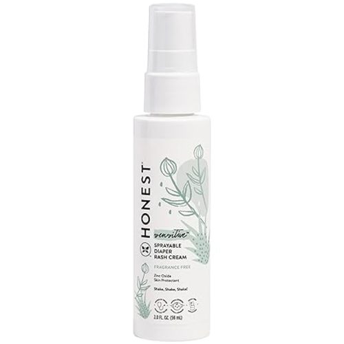 The Honest Company Baby Diaper Rash Cream Spray | Moisturizing + Calming Zinc Oxide | Hypoallergenic, Dermatologist Tested, Cruelty Free | 2 fl oz