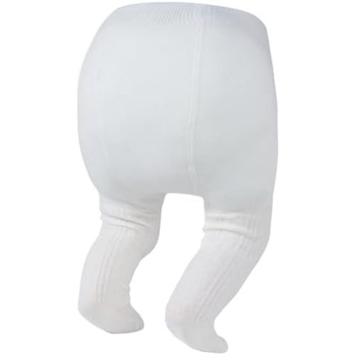 Zando Opaque Cotton Tights for Baby Girls, Infants & Toddlers, Cozy Winter Leggings with Cable Knit Design, Size 0-3M to 6-7T