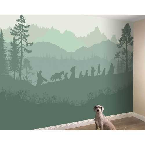 Walking Fellowship - Self-adhesive Removable Mural, Fantasy Decal, Wallpaper, Tapestry, Backdrop. Nursery design, custom size