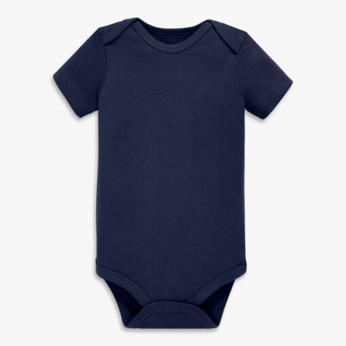 Organic short sleeve babysuit - navy