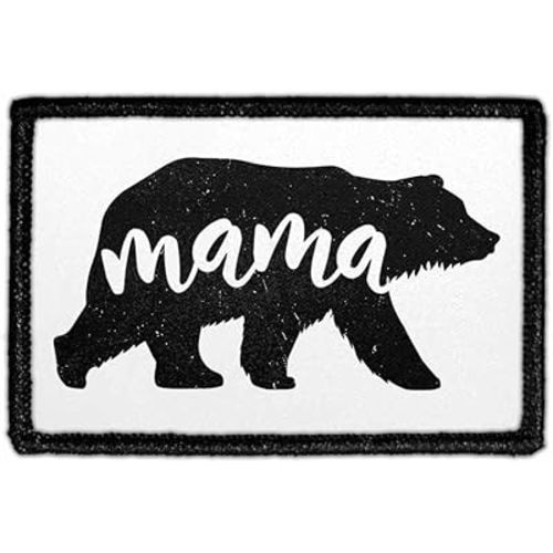 Mama Bear Morale Patch | Hook and Loop Attach for Hats, Jeans, Vest, Coat | 2x3 in | by Pull Patch