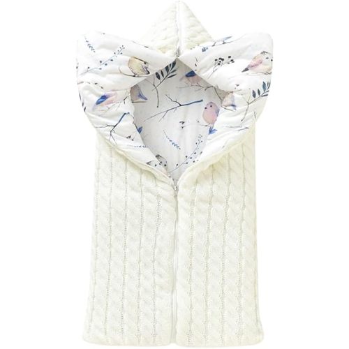 LLmoway Warm Swaddles for Newborns Soft Thick Knit Baby Infant Sleeping Bag Receiving Blankets for Boys Girls Winter Beige