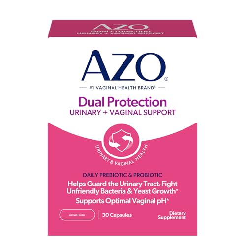 AZO Dual Protection, Urinary + Vaginal Support, Prebiotics and Probiotics for Women*, Starts Working Within 24 Hours, Non-GMO, 30 Count