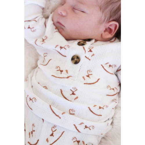 2pc Pointelle Button Top & Bottom in Rock-A-Bye | Caden Lane