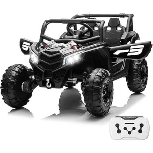 24V Ride On Car for Kids w/Remote Control, JOYRACER Battery Powered Off-Road UTV, 4x150W Motors,4 Shock Absorbers, 4.5 Mph Max Speed, Bluetooth, MP3, Lights, Electric Car for Big Kids
