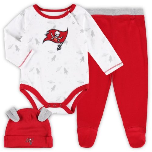 Newborn & Infant Tampa Bay Buccaneers White/Red Dream Team Bodysuit, Pants & Hat Set