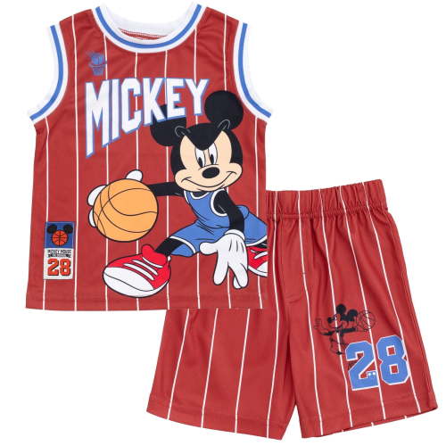 Disney Mickey Mouse Toddler Boys Mesh Jersey Tank Top and Basketball Shorts Athletic Toddler to Little Kid