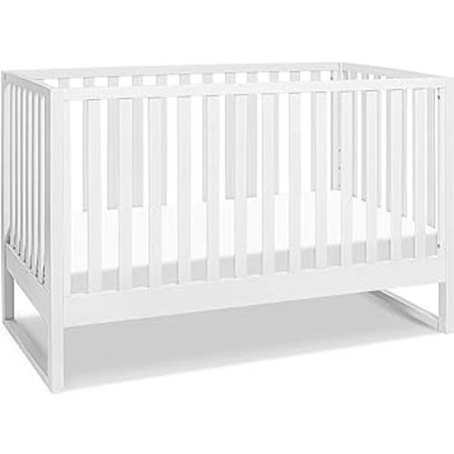 Davinci Hunter 3-in-1 Convertible Baby Crib with Toddler Bed and Daybed Conversion - Strong, Durable, and Easy to Assemble - GREENGUARD Gold Certified with 4 Adjustable Mattress Heights - White
