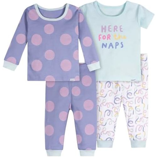 Onesies Brand Baby Girls' Snug Fit 4-piece Pajama Set