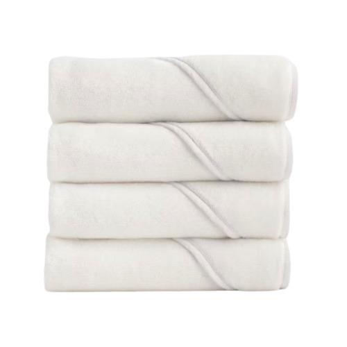 Organic Turkish Cotton Baby Hooded Towel Set 4-Pack in White