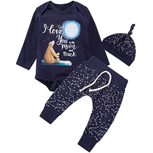 Baby Boy Space Theme Outfit Newborn Boy I Love You To The Moon And Back Baby Shower Infant Space Clothes Romper Pants Set