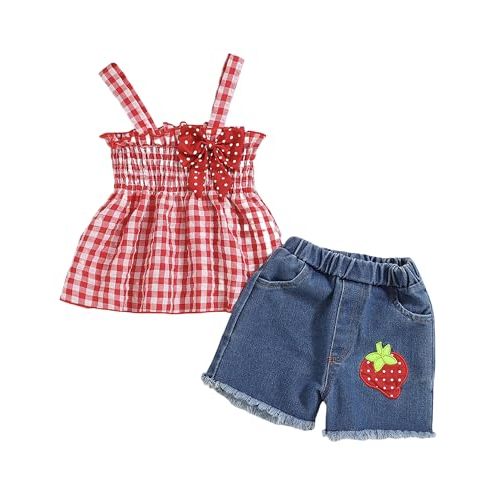Toddler Girl Clothes Baby Girl Summer Outfits Ruffle Sleeveless Shirts Tops Shorts Set for Girl Clothing