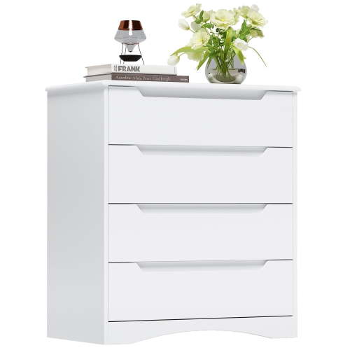 Asofer 4 Drawer Dresser for Bedroom, Office, Living Room, Hallway, White
