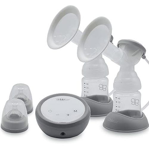 bblüv – Flöw - Double Electric Breast Pump, Lightweight and Portable, Single and Double Pumping Option, 9 Suctions Levels, 3 Suction Modes, Rechargeable, Ultra-Quiet, BPA Free