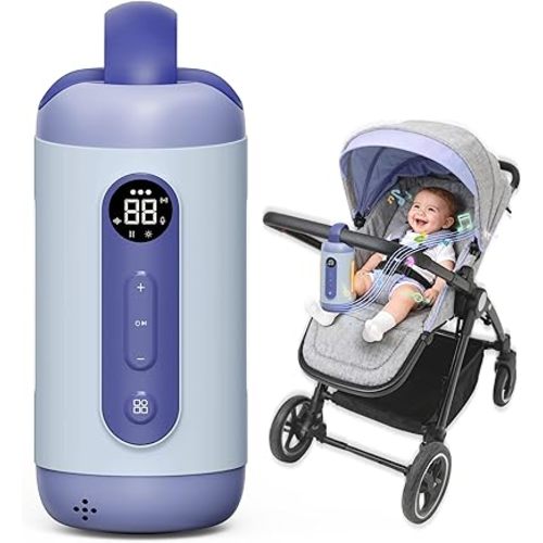 Rechargeable Hands-Free Baby Rocker & Sleep Soother – Portable Vibration Device with 6 Levels, 21 Melodies & Smart Sensor – Fits Most Strollers, Car Seats & Baby Gear, Travel Essential for Newborns