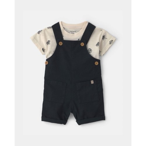 Baby Boy 2-Piece Beach Overall Set - Black/Ivory | Carter's