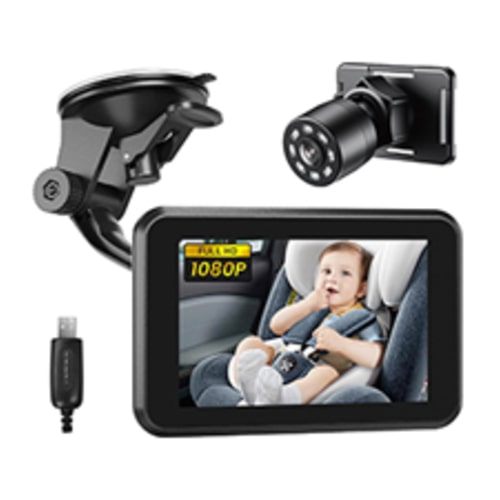 Itomoro Baby Car Camera, 4.3" HD Night Vision Car Baby Monitor with Camera, Safety Seat Baby Car Mirror for Rear Facing 5 Mins Easy Installation ACZ401 - baby car camera