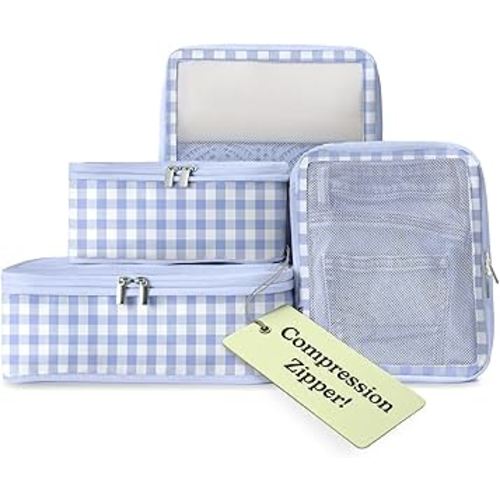 Vandel Space-Saving Compression Packing Cubes for Women, Men, Compressible Carry On Suit Case Organizer Luggage Packing Cubes for Travel Organizer Bags for Luggage and Backpacks, Suitcase Cube