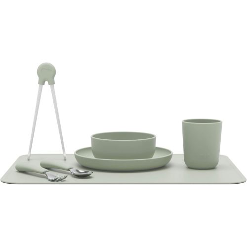 Big Bites Kids Dinnerware Full Set - Sage (7 Pieces)