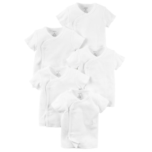 Carter's 5 Pack White Snap Front Kimono Tops