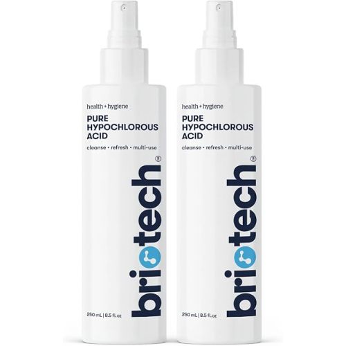 BRIOTECH Pure Hypochlorous Acid Spray and Cleanser, Original Premium HOCl Topical Solution, Multi-Purpose Cleaner, Family Approved & Pet Friendly, 8.5 fl oz (2 Pack)