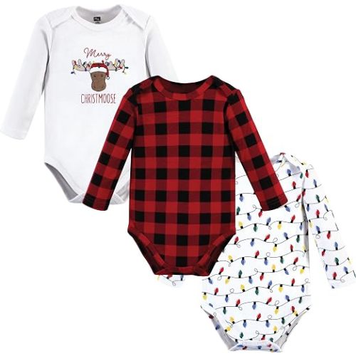 Hudson Baby Basics Unisex Baby Essential Long Sleeve Bodysuits 3-Pack