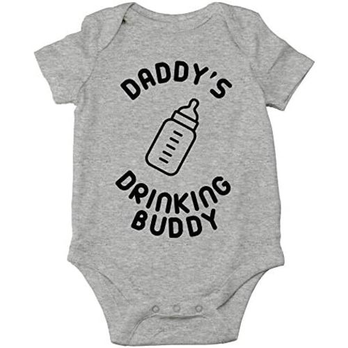 Crazy Bros Tee's Daddy's Drinking Buddy Baby Bodysuit Funny Baby Clothes Perfect Newborn Romper Cute Outfit