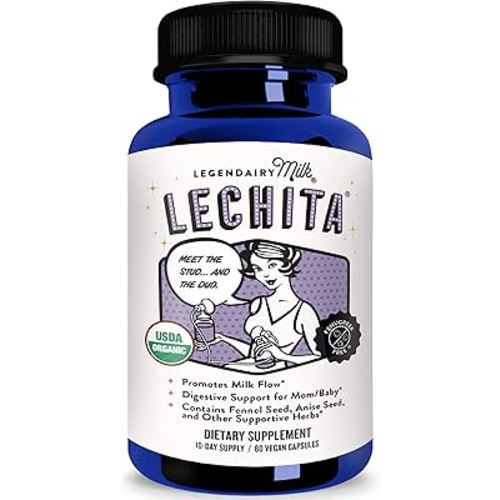 Legendairy Milk Lechita, Supports Milk Flow, Organic Fenugreek Free Breastfeeding Supplement, Organic Fennel & Anise, Made in USA, 60 Vegan Capsules