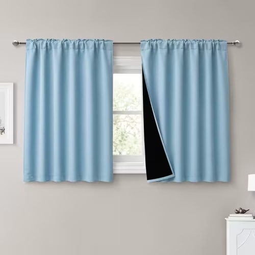 set 2pcs lightweight blackout curtains rod pocket window - Temu