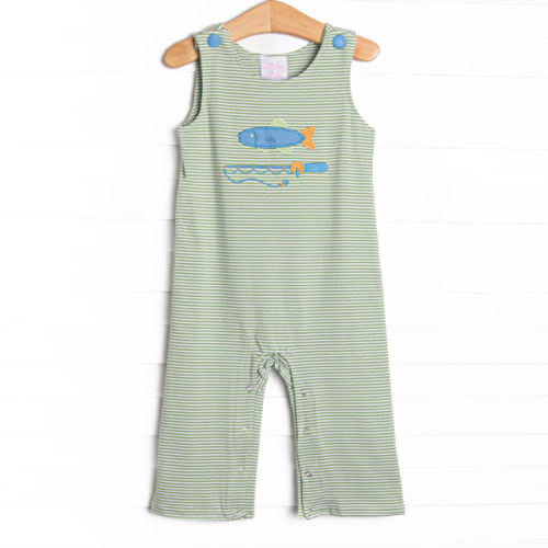 Reely Big Catch Applique Jon Jon, Green Stripe – Stitchy Fish