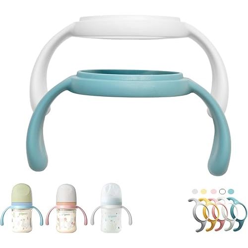 Pack of 2, Bottle Handles Grips Compatible with Pigeon Nursing Bottles, PPSU/PP/Glass Nursing Wide Neck Bottles (Colors May be Vary)