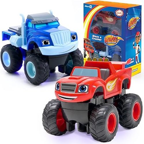 Blaze and Crusher Monster Turbo Truck Rechargeable 1:24 Racers Toy - Blaze and The Monster Machines Christmas & Birthday Gifts for Kids, Boys, and Girls 3-8