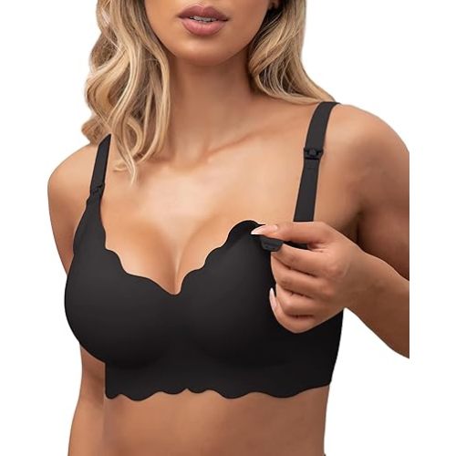 As Fairy Nursing Bras for Breastfeeding Wavy Seamless Comfort Maternity Bralette Wireless Pregnancy Sleep Bra with Support