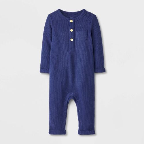 Baby Boys' Henley Cozy Long Sleeve Romper - Cat & Jack™