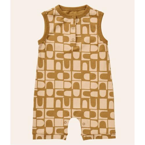Printed Henley Romper – Young Days