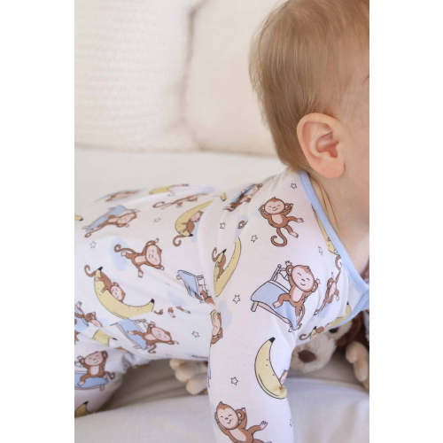 Monkey See, Monkey Snooze Convertible Zip Romper