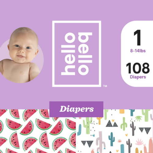 Hello Bello Diapers Club Box - Stuck On You & Watery Melons, Newborn, 96 count