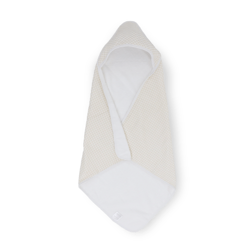 Infant Hooded Towel - Tan Gingham