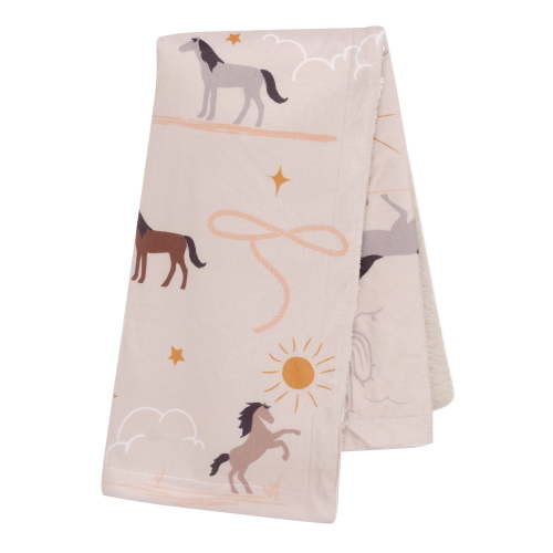 Lambs & Ivy Country Western Cowboy/Cowgirl Soft Warm Fleece Baby Blanket