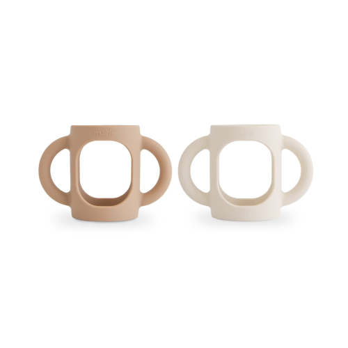 Silicone Bottle Handles (Natural/Shifting Sand) – Mushie