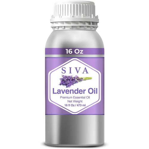 Siva Lavender Essential Oil – 16 Fl Oz – 100% Natural Lavender Oil - for Diffuser, Hair Care, Face, Skin Care, Aromatherapy, Scalp and Body Massage, Soap and Candle Making