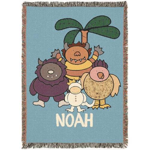 Personalized 'Where the Wild Things Are' Woven Blanket: Kids Room Decor