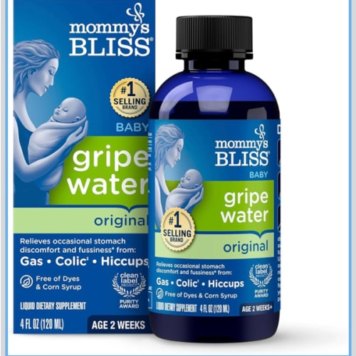 Mommy's Bliss Gripe Water Original, Infant Gas & Colic Relief, Gentle & Safe, 2 Weeks+, 4 Fl Oz (Pack of 1)